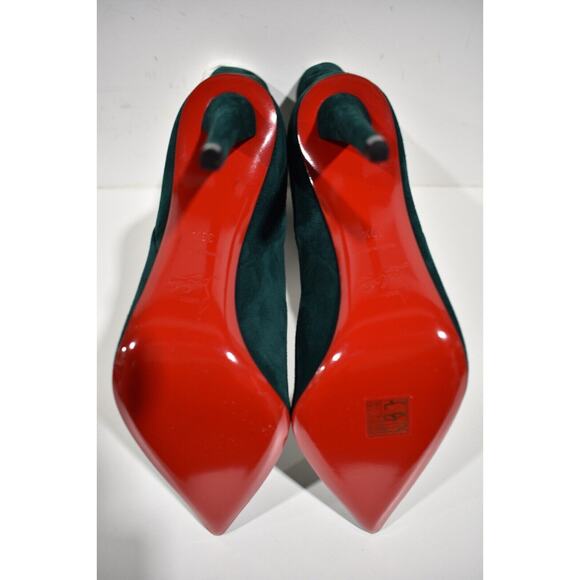 Christian Louboutin Astrilarge Booty 100 Vosges Green Suede Mid Heel Boot 39.5 - Picture 12 of 12